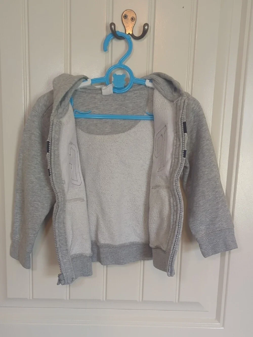 Baby GAP Gray Hoodie with Navy Logo